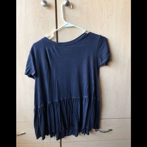 Dark grey urban outfitters peplum pleated top